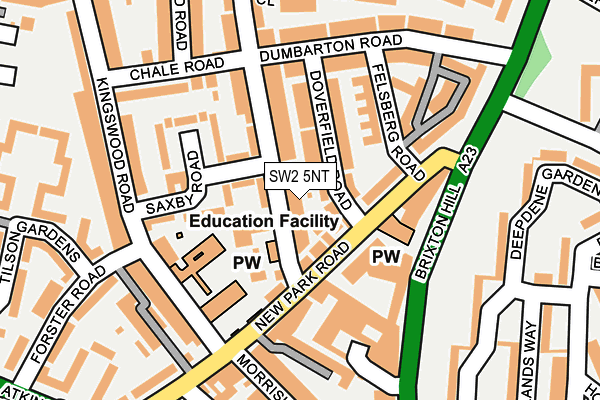 SW2 5NT map - OS OpenMap – Local (Ordnance Survey)