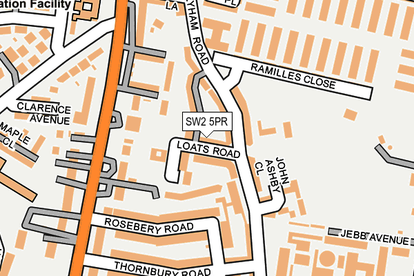 SW2 5PR map - OS OpenMap – Local (Ordnance Survey)