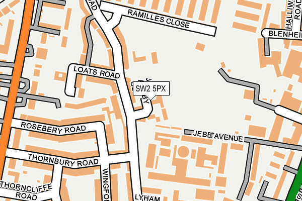 SW2 5PX map - OS OpenMap – Local (Ordnance Survey)