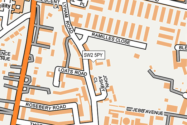 SW2 5PY map - OS OpenMap – Local (Ordnance Survey)