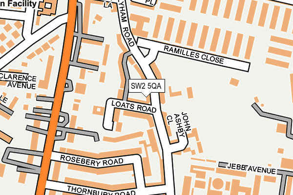 SW2 5QA map - OS OpenMap – Local (Ordnance Survey)