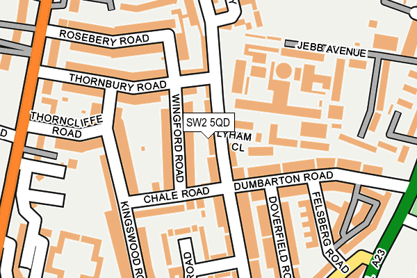 SW2 5QD map - OS OpenMap – Local (Ordnance Survey)