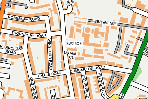 SW2 5QE map - OS OpenMap – Local (Ordnance Survey)