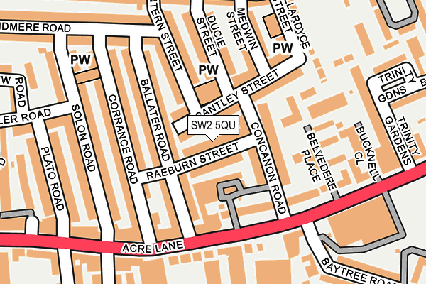SW2 5QU map - OS OpenMap – Local (Ordnance Survey)
