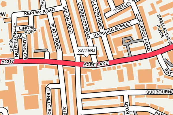 SW2 5RJ map - OS OpenMap – Local (Ordnance Survey)