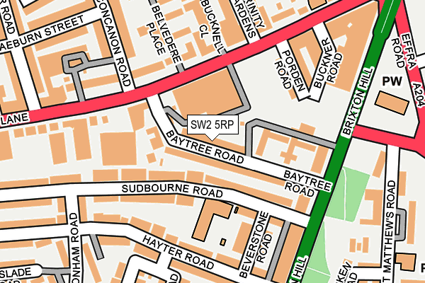 SW2 5RP map - OS OpenMap – Local (Ordnance Survey)