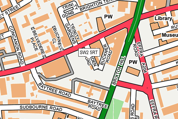 SW2 5RT map - OS OpenMap – Local (Ordnance Survey)