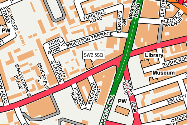 SW2 5SQ map - OS OpenMap – Local (Ordnance Survey)