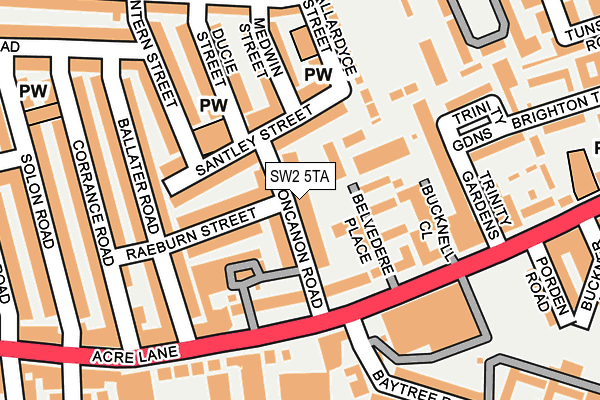 SW2 5TA map - OS OpenMap – Local (Ordnance Survey)