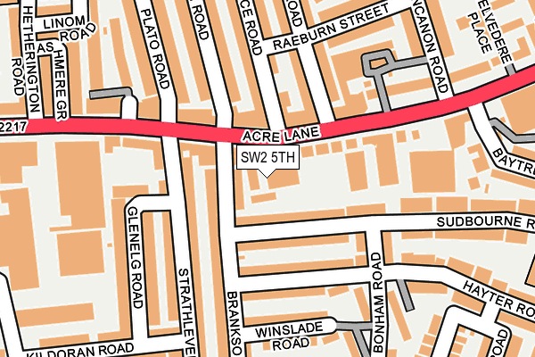 SW2 5TH map - OS OpenMap – Local (Ordnance Survey)