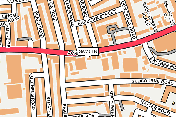 SW2 5TN map - OS OpenMap – Local (Ordnance Survey)