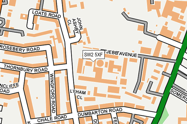 SW2 5XF map - OS OpenMap – Local (Ordnance Survey)