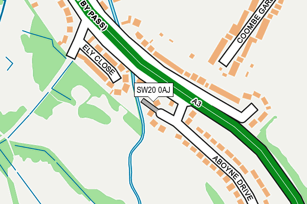 SW20 0AJ map - OS OpenMap – Local (Ordnance Survey)