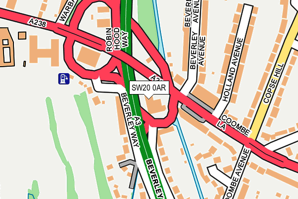 SW20 0AR map - OS OpenMap – Local (Ordnance Survey)