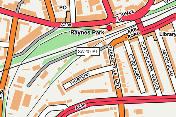 SW20 0AT map - OS OpenMap – Local (Ordnance Survey)