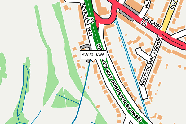 SW20 0AW map - OS OpenMap – Local (Ordnance Survey)