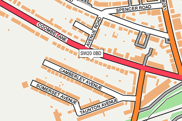 SW20 0BD map - OS OpenMap – Local (Ordnance Survey)