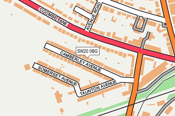 SW20 0BG map - OS OpenMap – Local (Ordnance Survey)