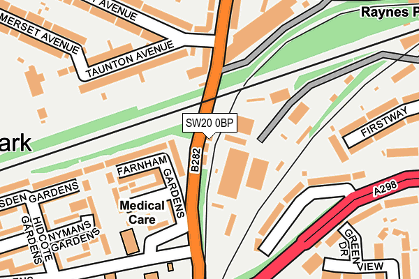 SW20 0BP map - OS OpenMap – Local (Ordnance Survey)