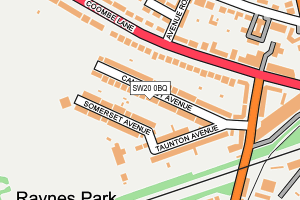 SW20 0BQ map - OS OpenMap – Local (Ordnance Survey)