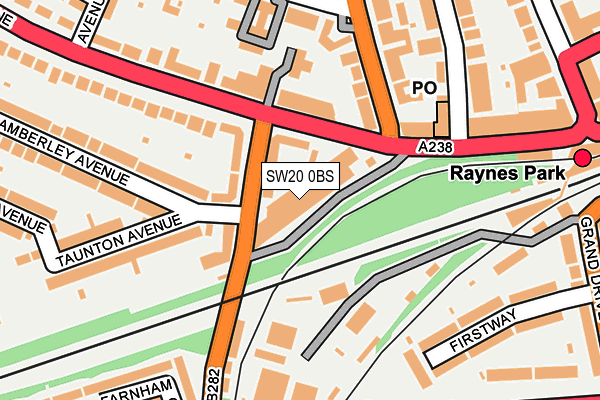 SW20 0BS map - OS OpenMap – Local (Ordnance Survey)