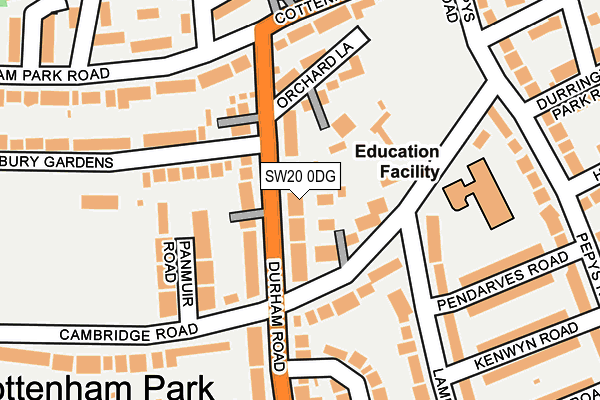 SW20 0DG map - OS OpenMap – Local (Ordnance Survey)