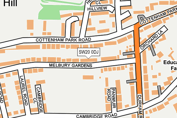 SW20 0DJ map - OS OpenMap – Local (Ordnance Survey)