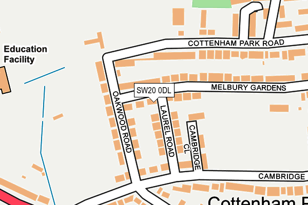 SW20 0DL map - OS OpenMap – Local (Ordnance Survey)