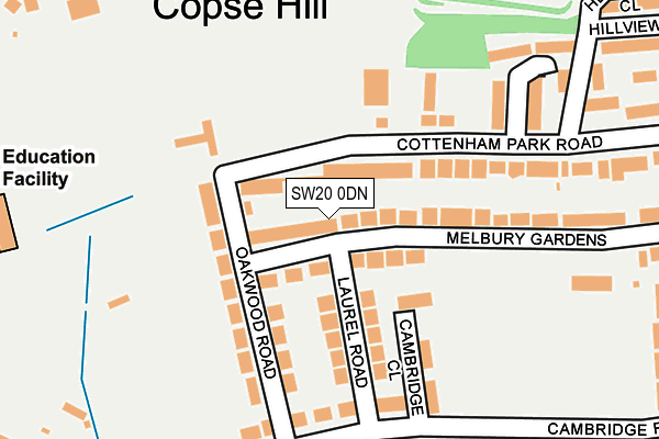 SW20 0DN map - OS OpenMap – Local (Ordnance Survey)