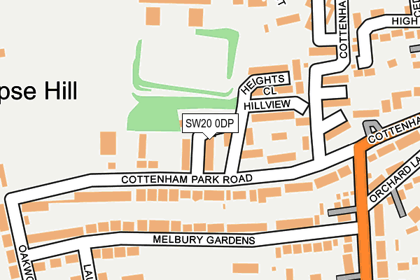 SW20 0DP map - OS OpenMap – Local (Ordnance Survey)