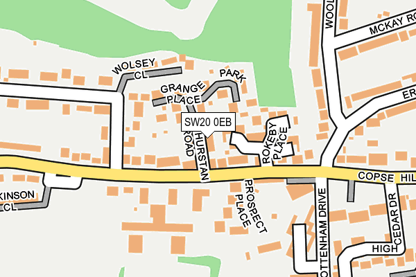 SW20 0EB map - OS OpenMap – Local (Ordnance Survey)