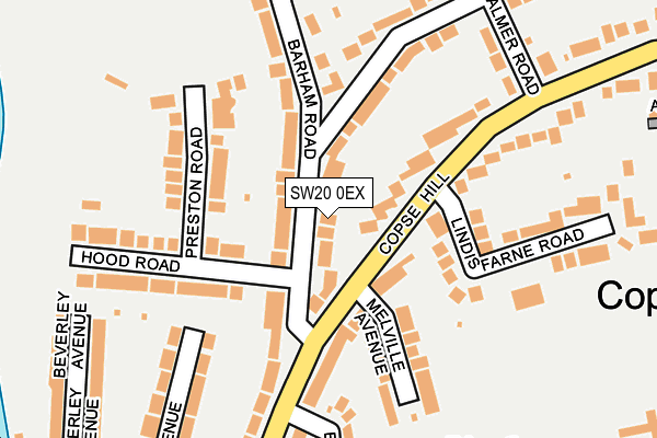 SW20 0EX map - OS OpenMap – Local (Ordnance Survey)