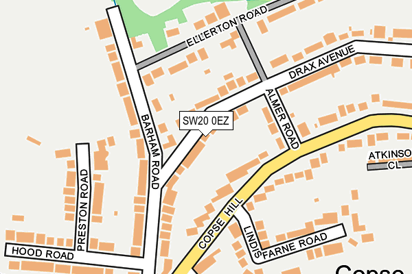 SW20 0EZ map - OS OpenMap – Local (Ordnance Survey)
