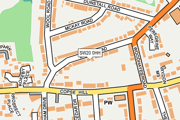 SW20 0HH map - OS OpenMap – Local (Ordnance Survey)