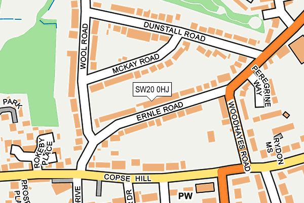 SW20 0HJ map - OS OpenMap – Local (Ordnance Survey)