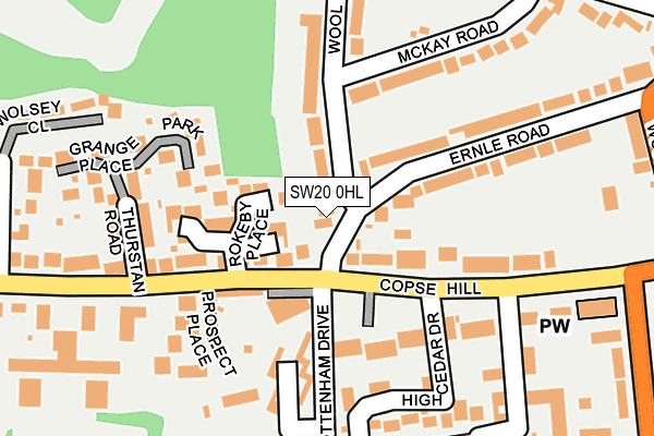 SW20 0HL map - OS OpenMap – Local (Ordnance Survey)
