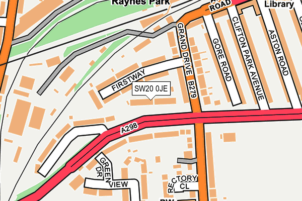 SW20 0JE map - OS OpenMap – Local (Ordnance Survey)