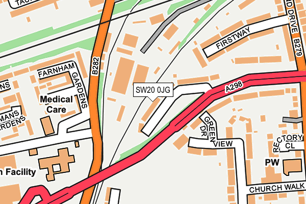 SW20 0JG map - OS OpenMap – Local (Ordnance Survey)