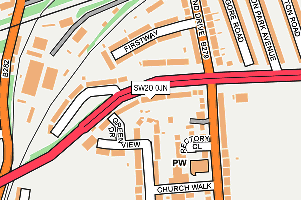 SW20 0JN map - OS OpenMap – Local (Ordnance Survey)