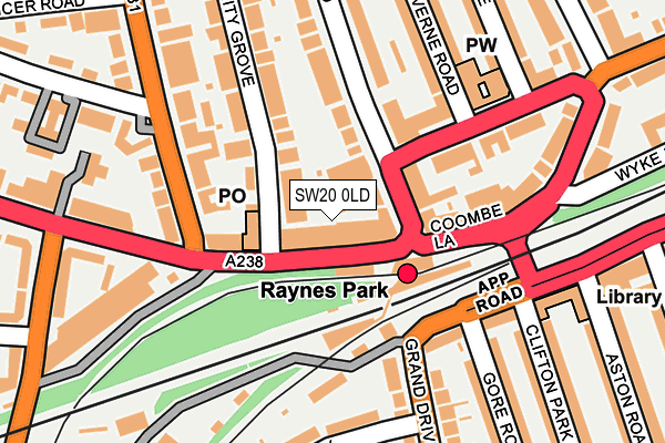 SW20 0LD map - OS OpenMap – Local (Ordnance Survey)