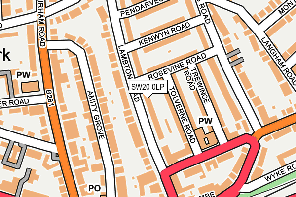 SW20 0LP map - OS OpenMap – Local (Ordnance Survey)