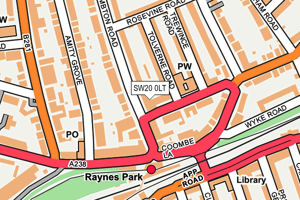 SW20 0LT map - OS OpenMap – Local (Ordnance Survey)