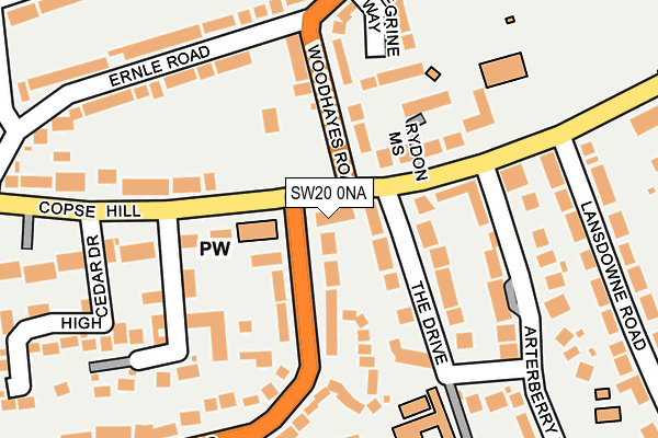 SW20 0NA map - OS OpenMap – Local (Ordnance Survey)