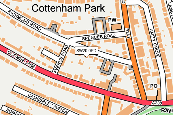 SW20 0PD map - OS OpenMap – Local (Ordnance Survey)