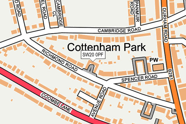 SW20 0PF map - OS OpenMap – Local (Ordnance Survey)