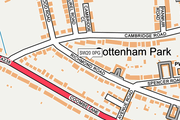 SW20 0PG map - OS OpenMap – Local (Ordnance Survey)