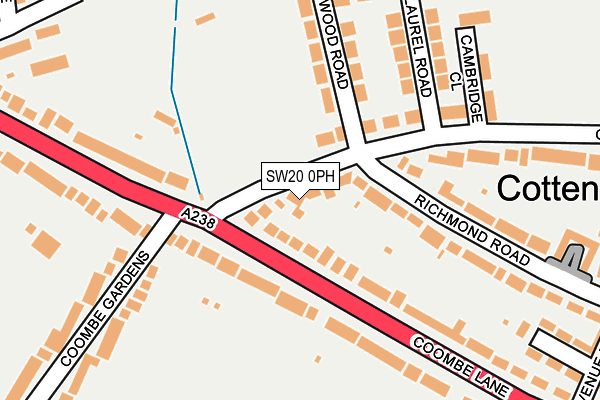 SW20 0PH map - OS OpenMap – Local (Ordnance Survey)