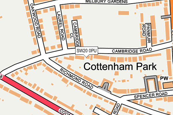 SW20 0PU map - OS OpenMap – Local (Ordnance Survey)