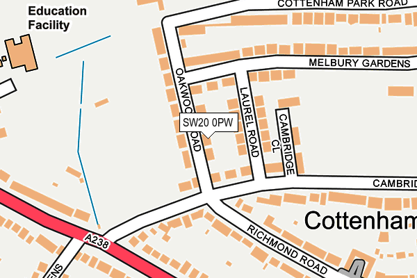 SW20 0PW map - OS OpenMap – Local (Ordnance Survey)