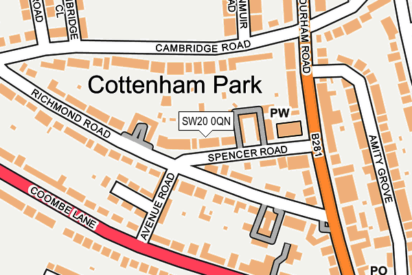 SW20 0QN map - OS OpenMap – Local (Ordnance Survey)